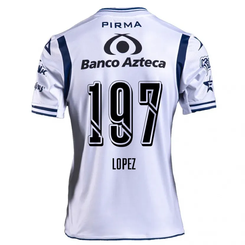 Danxen Kinder Sebastián López #197 Weiß Marineblau Heimtrikot Trikot 2024/25 T-Shirt Österreich