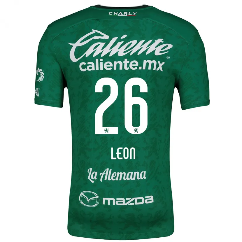 Danxen Kinder Armando León #26 Grün Weiß Heimtrikot Trikot 2024/25 T-Shirt Österreich