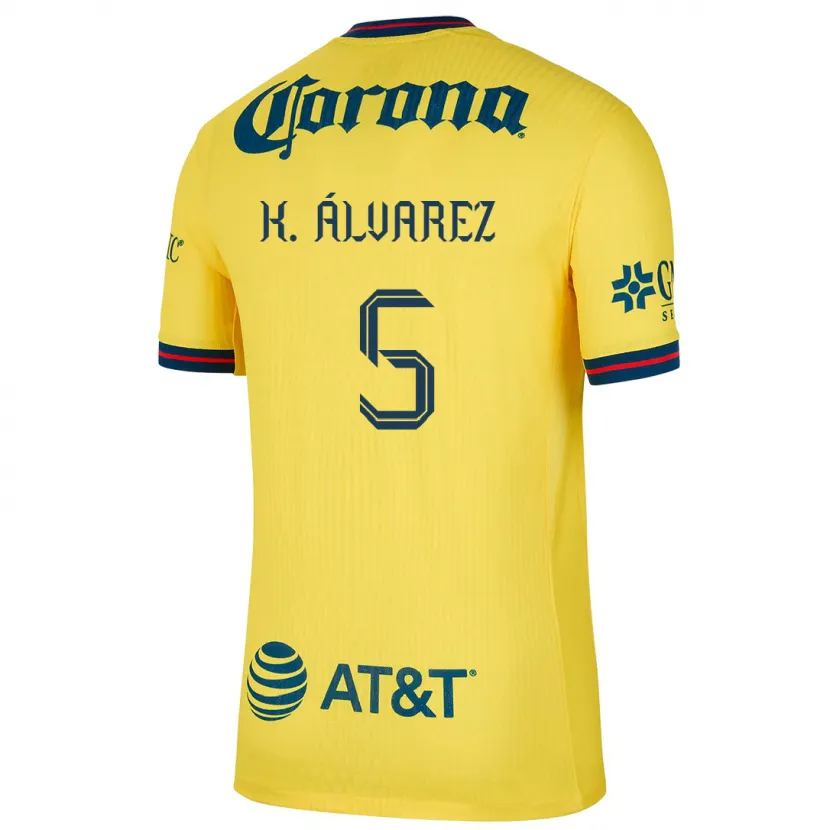 Danxen Kinder Kevin Álvarez #5 Gelb Blau Heimtrikot Trikot 2024/25 T-Shirt Österreich