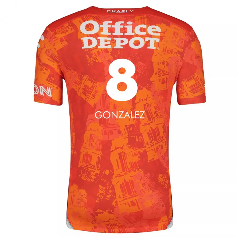 Danxen Kinder Bryan González #8 Orange Weiß Auswärtstrikot Trikot 2024/25 T-Shirt Österreich