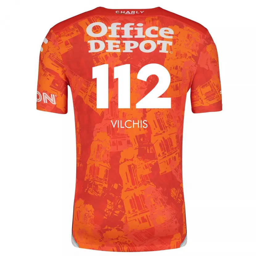 Danxen Kinder Leonardo Vílchis #112 Orange Weiß Auswärtstrikot Trikot 2024/25 T-Shirt Österreich