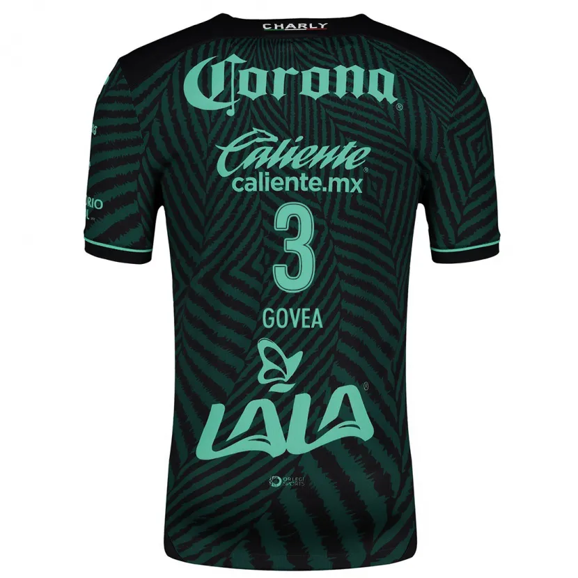 Danxen Kinder Ismael Govea #3 Schwarz Grün Auswärtstrikot Trikot 2024/25 T-Shirt Österreich