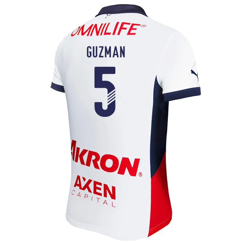 Danxen Kinder Víctor Guzmán #5 Weiß Rot Blau Auswärtstrikot Trikot 2024/25 T-Shirt Österreich