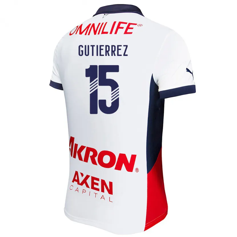 Danxen Kinder Érick Gutiérrez #15 Weiß Rot Blau Auswärtstrikot Trikot 2024/25 T-Shirt Österreich