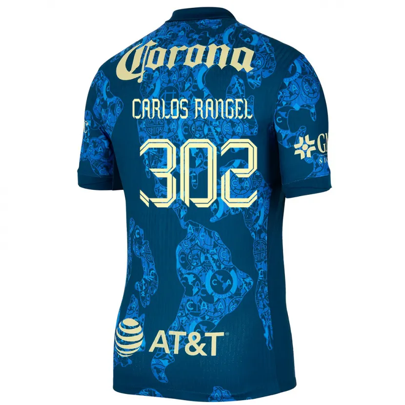 Danxen Kinder Juan Carlos Rangel #302 Blau Gelb Auswärtstrikot Trikot 2024/25 T-Shirt Österreich