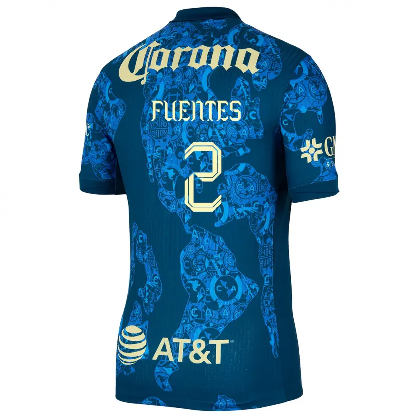 Danxen Kinder Luis Fuentes #2 Blau Gelb Auswärtstrikot Trikot 2024/25 T-Shirt Österreich