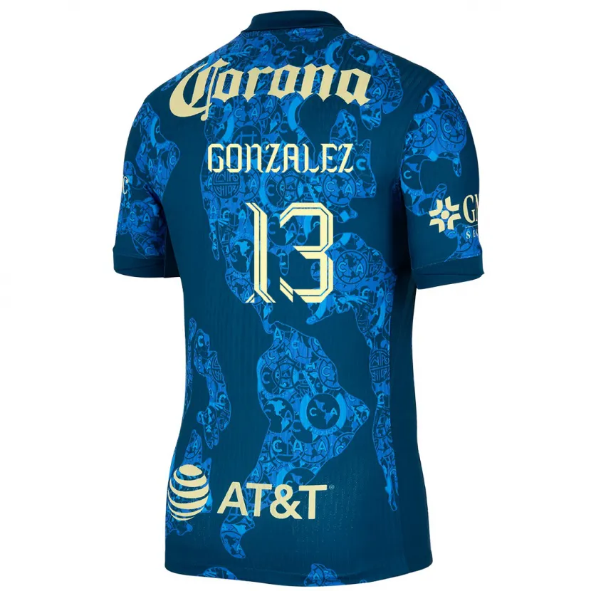 Danxen Kinder Eva Gonzalez #13 Blau Gelb Auswärtstrikot Trikot 2024/25 T-Shirt Österreich