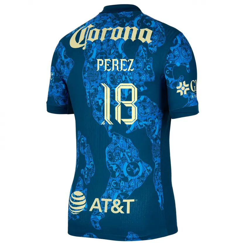 Danxen Kinder Amanda Perez #18 Blau Gelb Auswärtstrikot Trikot 2024/25 T-Shirt Österreich