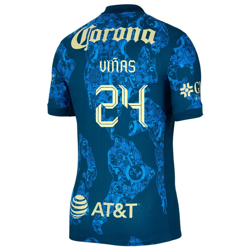 Danxen Herren Federico Viñas #24 Blau Gelb Auswärtstrikot Trikot 2024/25 T-Shirt Österreich
