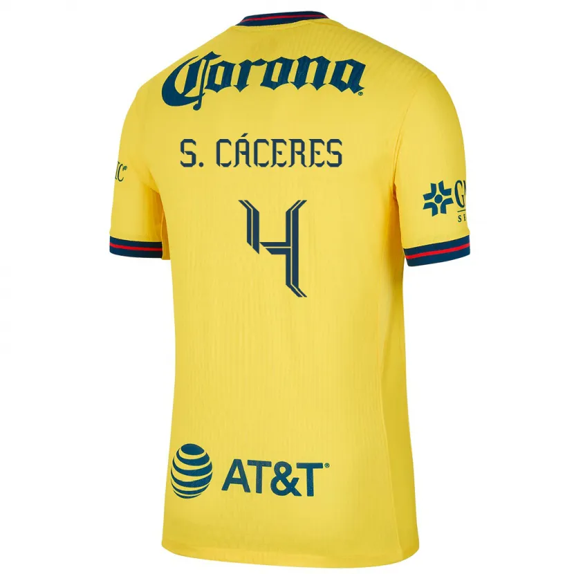Danxen Damen Sebastián Cáceres #4 Gelb Blau Heimtrikot Trikot 2024/25 T-Shirt Österreich