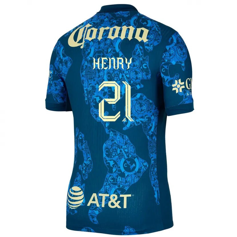 Danxen Damen Henry Martín #21 Blau Gelb Auswärtstrikot Trikot 2024/25 T-Shirt Österreich