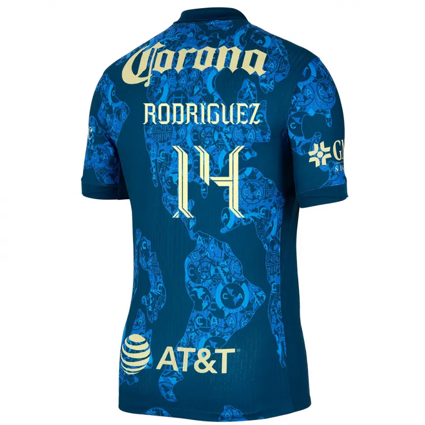 Danxen Damen Monica Rodriguez #14 Blau Gelb Auswärtstrikot Trikot 2024/25 T-Shirt Österreich