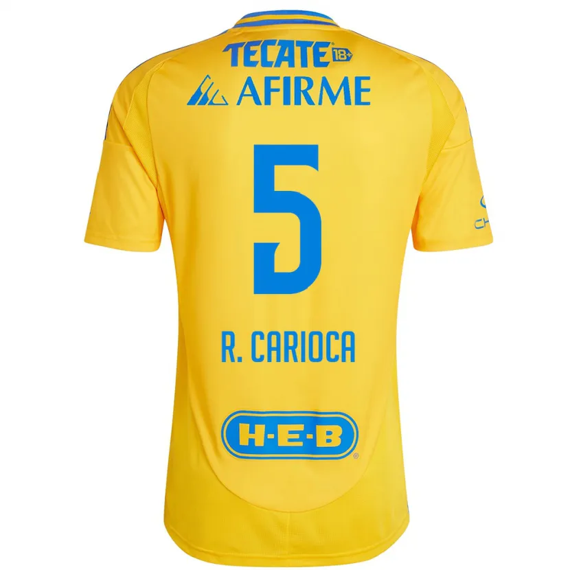 Danxen Kinder Rafael Carioca #5 Goldgelb Heimtrikot Trikot 2024/25 T-Shirt Österreich