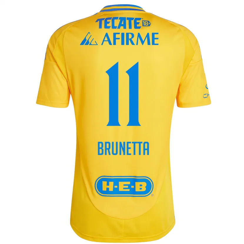 Danxen Kinder Juan Brunetta #11 Goldgelb Heimtrikot Trikot 2024/25 T-Shirt Österreich