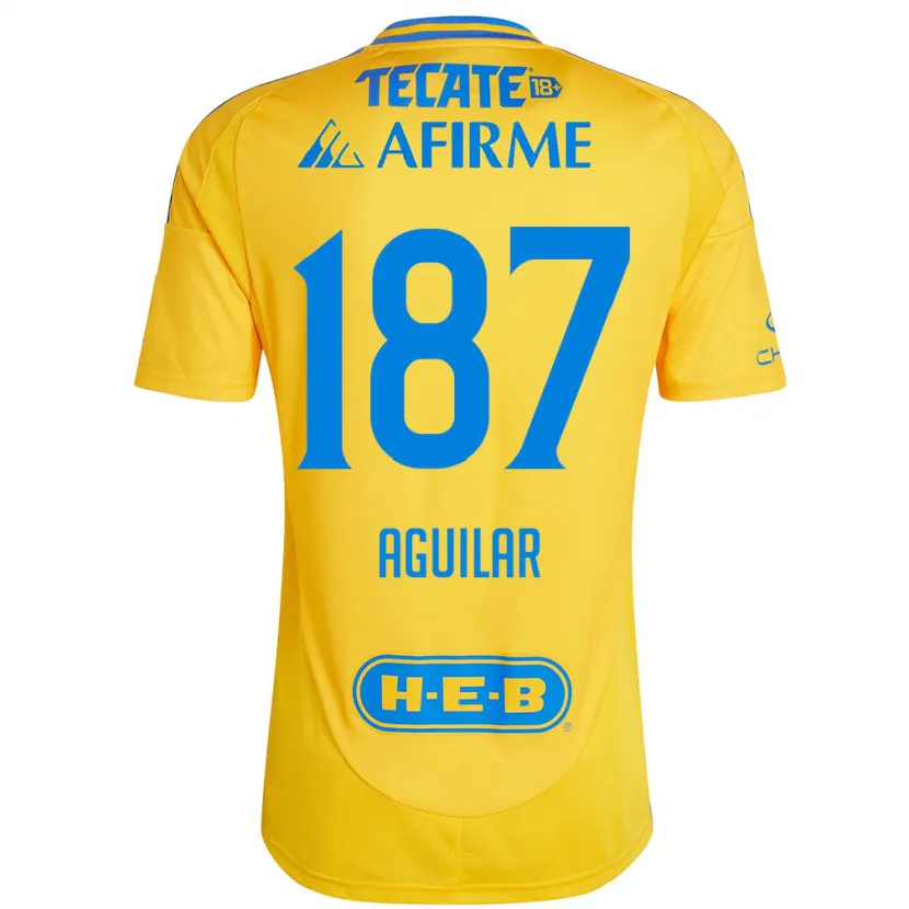 Danxen Kinder Manuel Aguilar #187 Goldgelb Heimtrikot Trikot 2024/25 T-Shirt Österreich