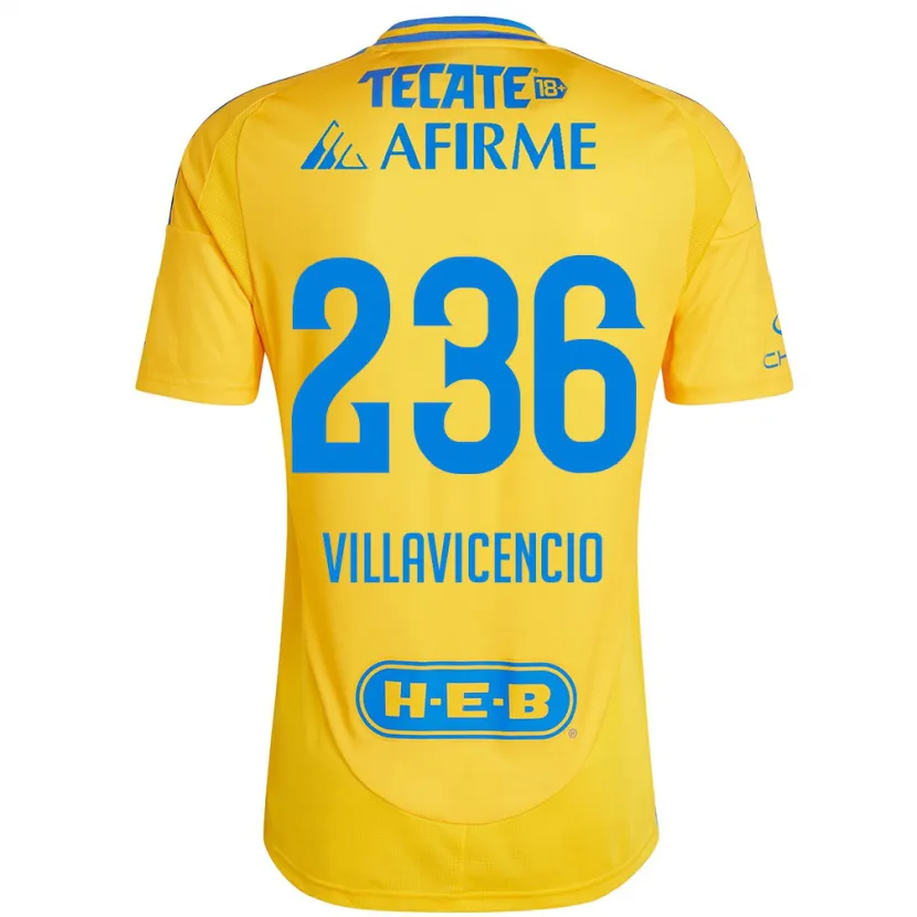 Danxen Kinder Edgar Villavicencio #236 Goldgelb Heimtrikot Trikot 2024/25 T-Shirt Österreich