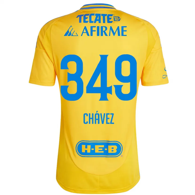 Danxen Kinder Jorge Chávez #349 Goldgelb Heimtrikot Trikot 2024/25 T-Shirt Österreich