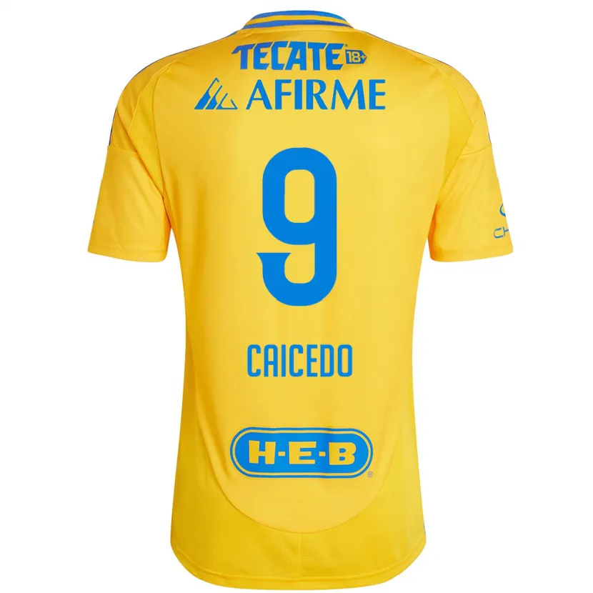 Danxen Kinder Jordy Caicedo #9 Goldgelb Heimtrikot Trikot 2024/25 T-Shirt Österreich