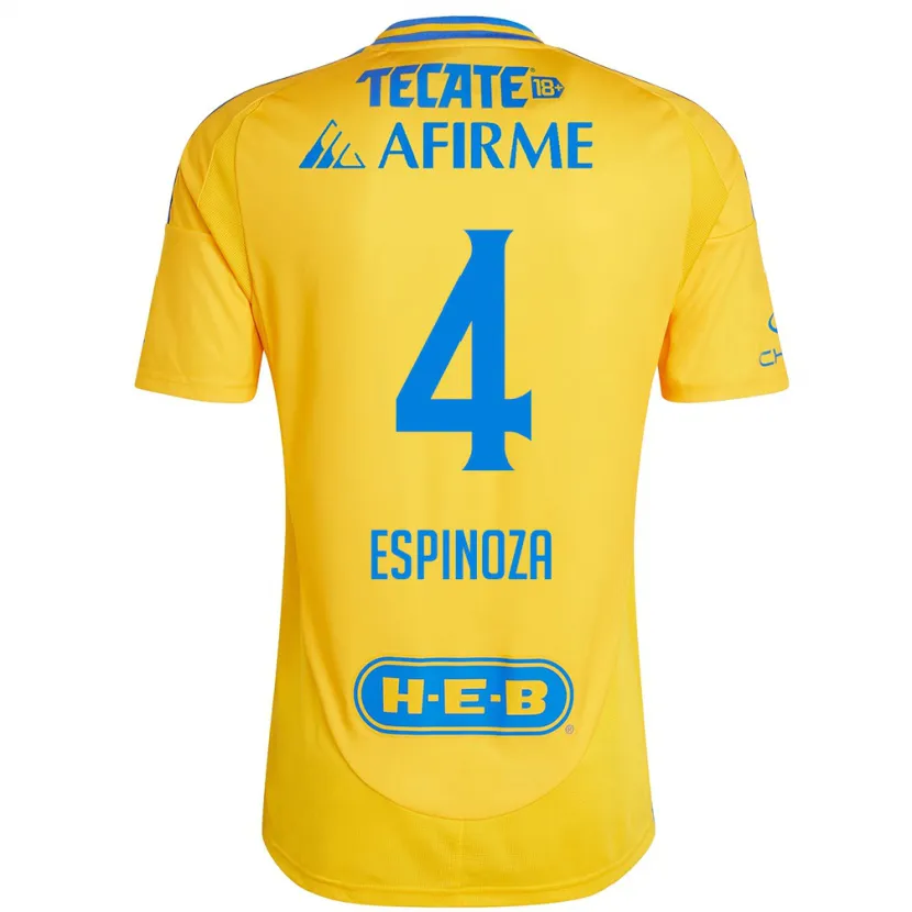 Danxen Kinder Greta Espinoza #4 Goldgelb Heimtrikot Trikot 2024/25 T-Shirt Österreich