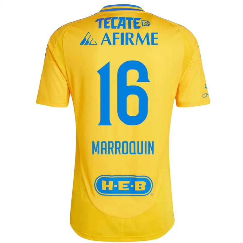 Danxen Kinder Ammanda Marroquin #16 Goldgelb Heimtrikot Trikot 2024/25 T-Shirt Österreich