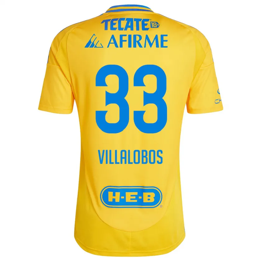 Danxen Kinder Vania Villalobos #33 Goldgelb Heimtrikot Trikot 2024/25 T-Shirt Österreich