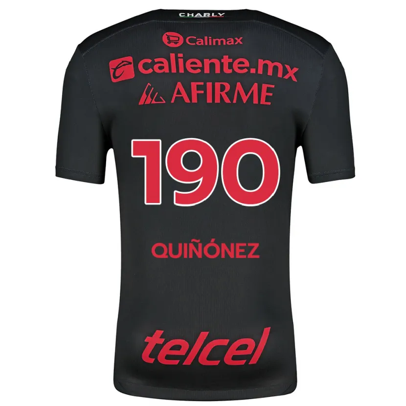 Danxen Kinder Martín Quiñónez #190 Schwarz Rot Heimtrikot Trikot 2024/25 T-Shirt Österreich