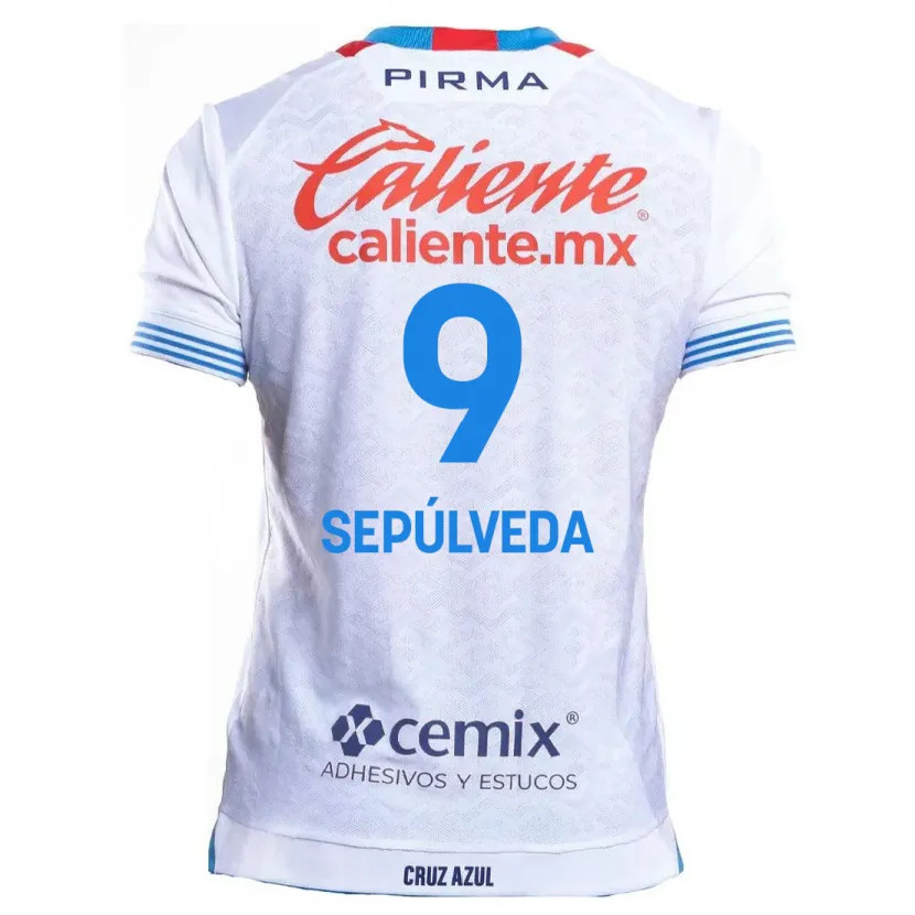 Danxen Kinder Ángel Sepúlveda #9 Weiß Blau Auswärtstrikot Trikot 2024/25 T-Shirt Österreich
