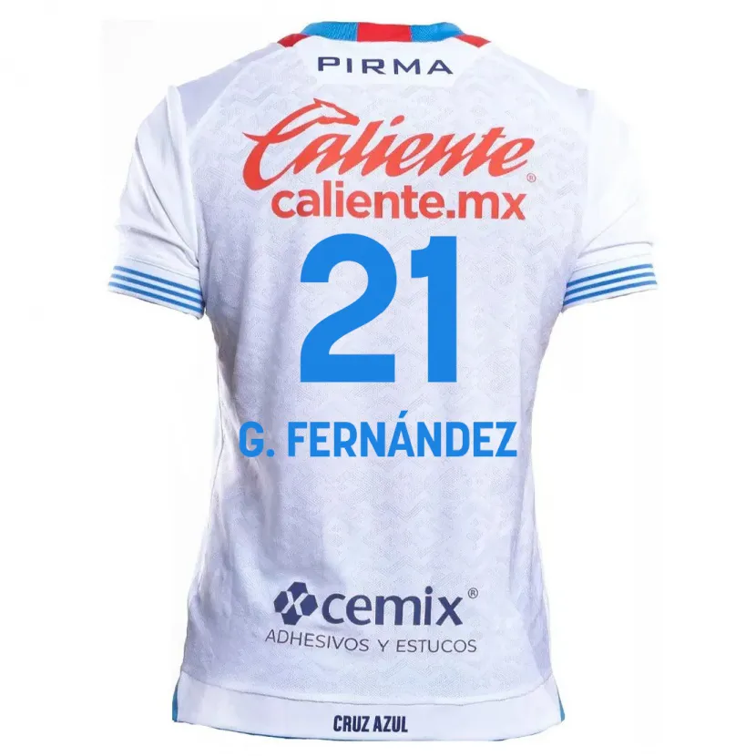 Danxen Kinder Gabriel Fernández #21 Weiß Blau Auswärtstrikot Trikot 2024/25 T-Shirt Österreich
