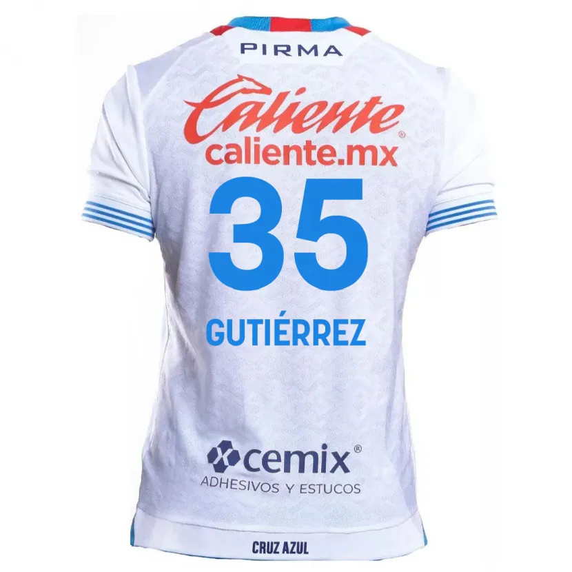 Danxen Kinder Luis Gutiérrez #35 Weiß Blau Auswärtstrikot Trikot 2024/25 T-Shirt Österreich