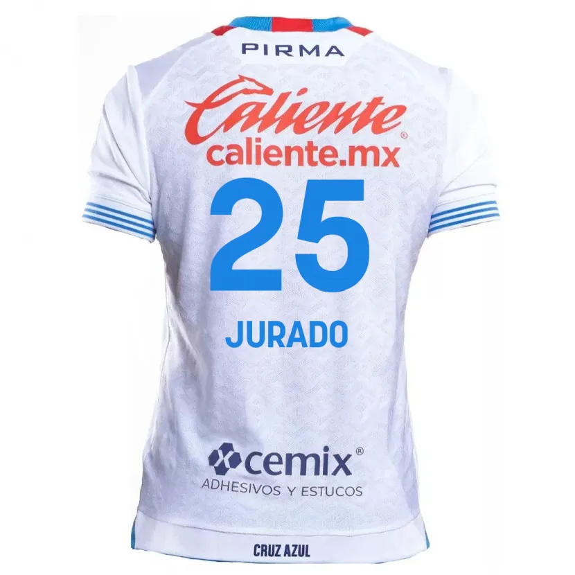 Danxen Kinder Sebastián Jurado #25 Weiß Blau Auswärtstrikot Trikot 2024/25 T-Shirt Österreich