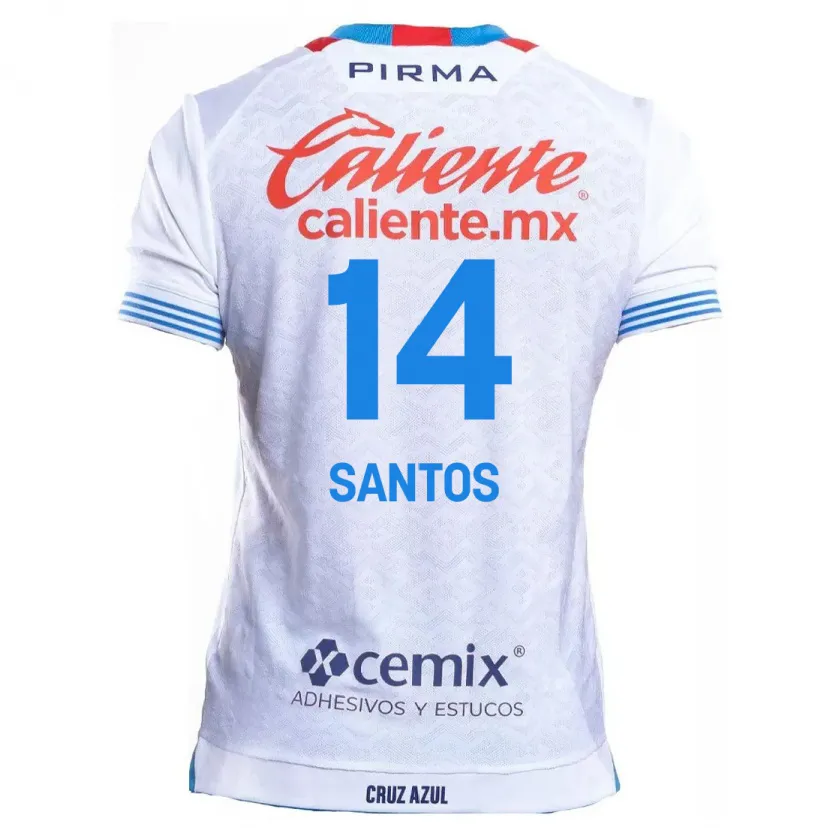 Danxen Kinder Eleisa Santos #14 Weiß Blau Auswärtstrikot Trikot 2024/25 T-Shirt Österreich
