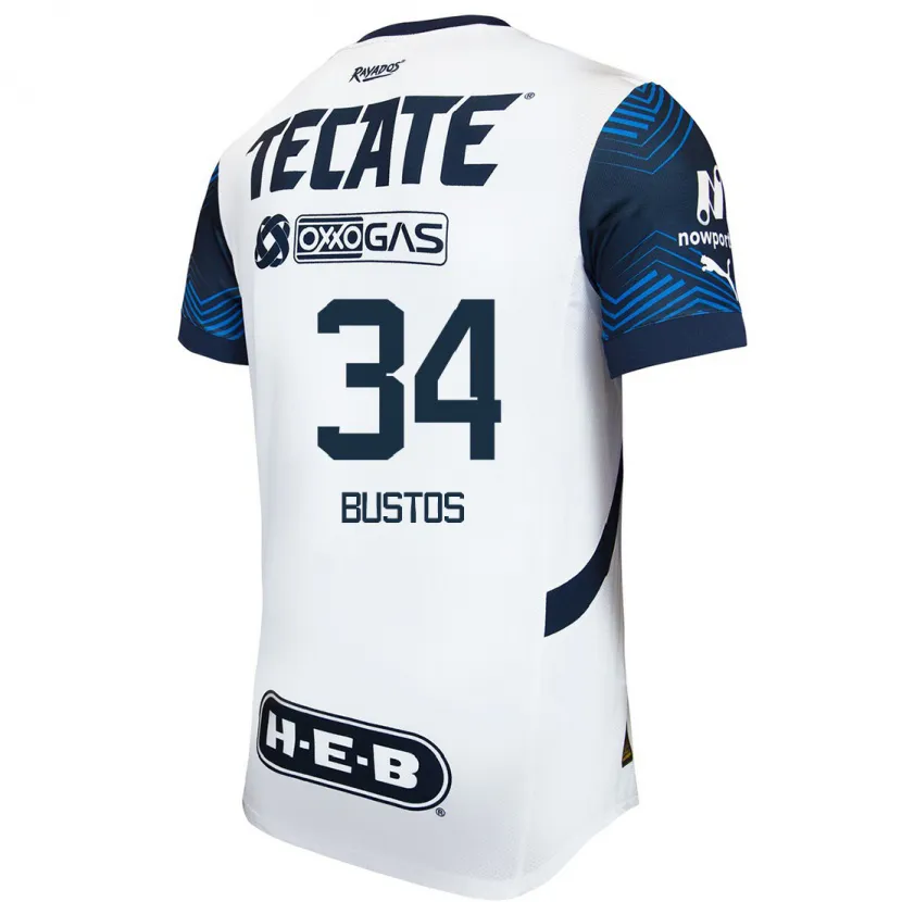Danxen Kinder César Bustos #34 Weiß Blau Auswärtstrikot Trikot 2024/25 T-Shirt Österreich