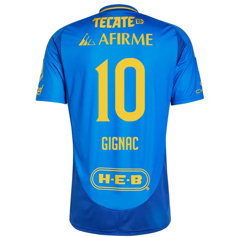 Danxen Kinder André-Pierre Gignac #10 Blau Gelb Auswärtstrikot Trikot 2024/25 T-Shirt Österreich