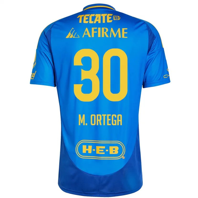 Danxen Kinder Miguel Ortega #30 Blau Gelb Auswärtstrikot Trikot 2024/25 T-Shirt Österreich