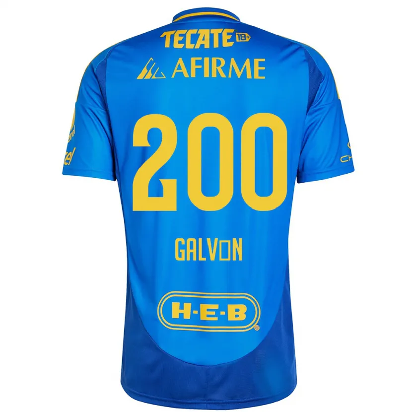 Danxen Kinder Isaias Galván #200 Blau Gelb Auswärtstrikot Trikot 2024/25 T-Shirt Österreich