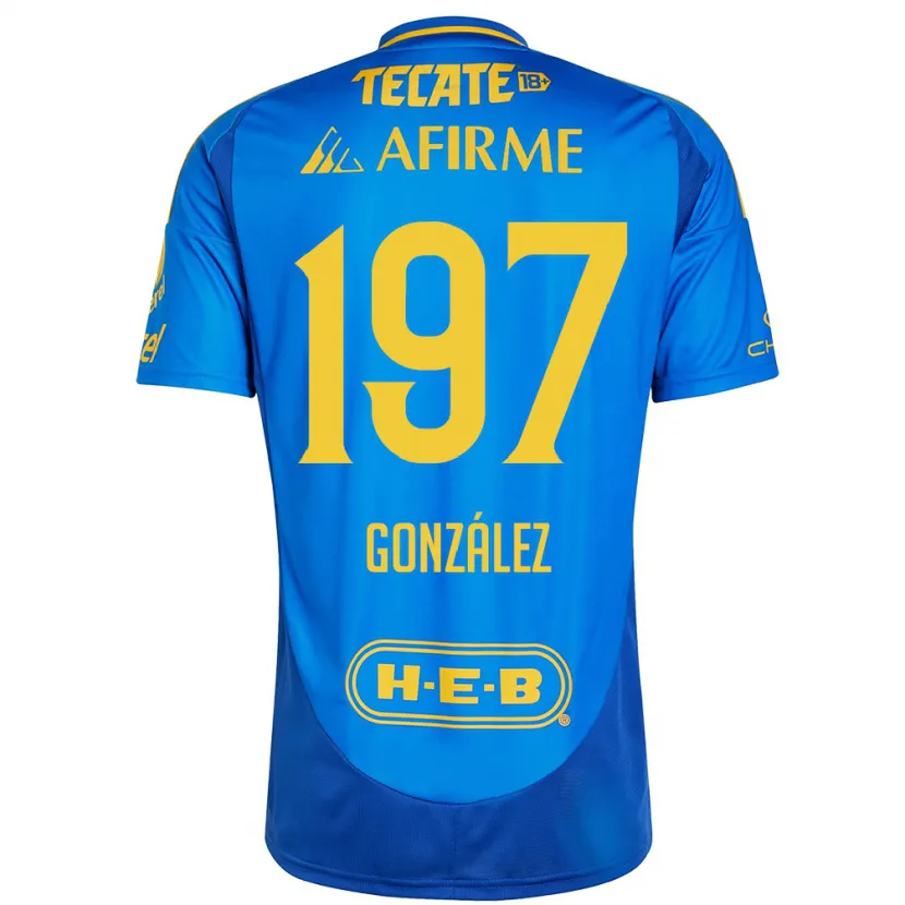 Danxen Kinder Germán González #197 Blau Gelb Auswärtstrikot Trikot 2024/25 T-Shirt Österreich