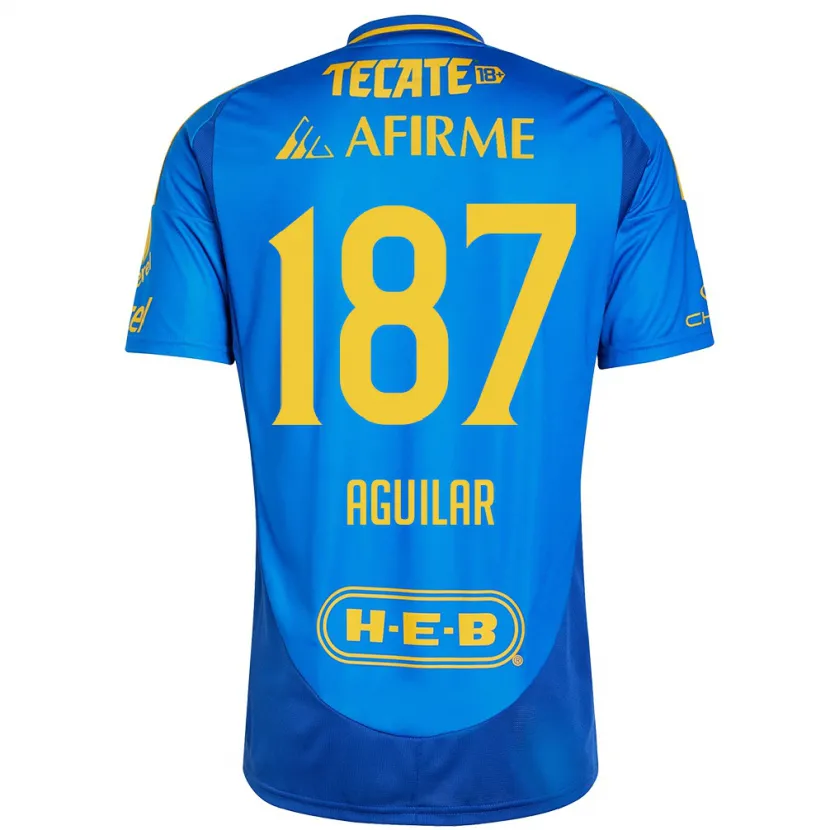 Danxen Kinder Manuel Aguilar #187 Blau Gelb Auswärtstrikot Trikot 2024/25 T-Shirt Österreich