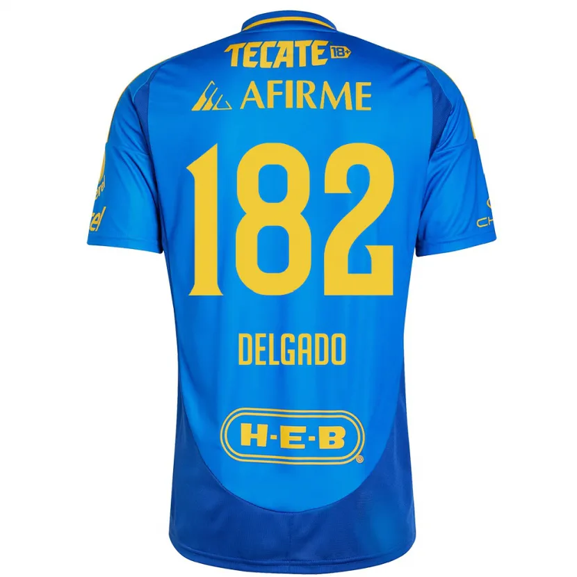Danxen Kinder Arturo Delgado #182 Blau Gelb Auswärtstrikot Trikot 2024/25 T-Shirt Österreich