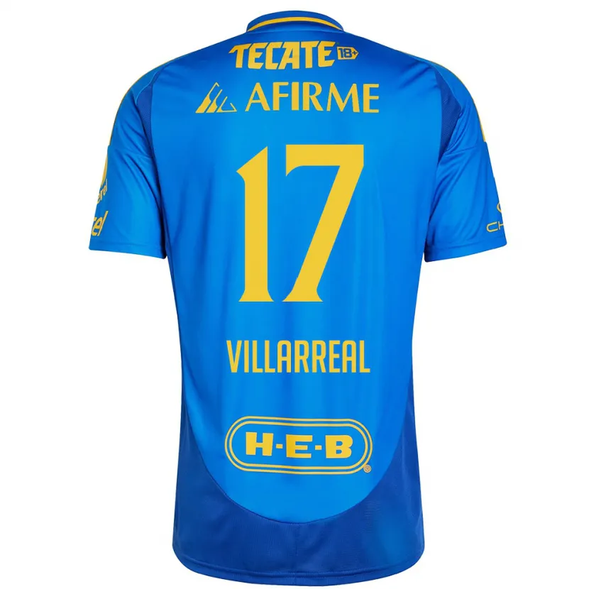 Danxen Kinder Natalia Villarreal #17 Blau Gelb Auswärtstrikot Trikot 2024/25 T-Shirt Österreich