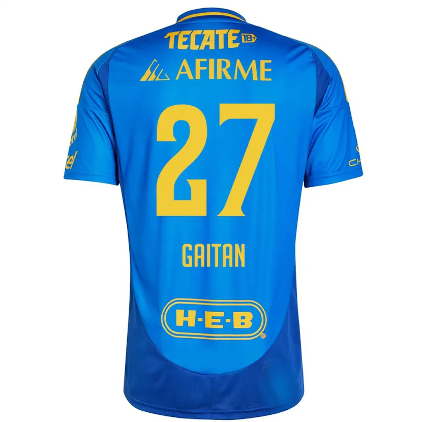 Danxen Kinder Natalia Gaitan #27 Blau Gelb Auswärtstrikot Trikot 2024/25 T-Shirt Österreich