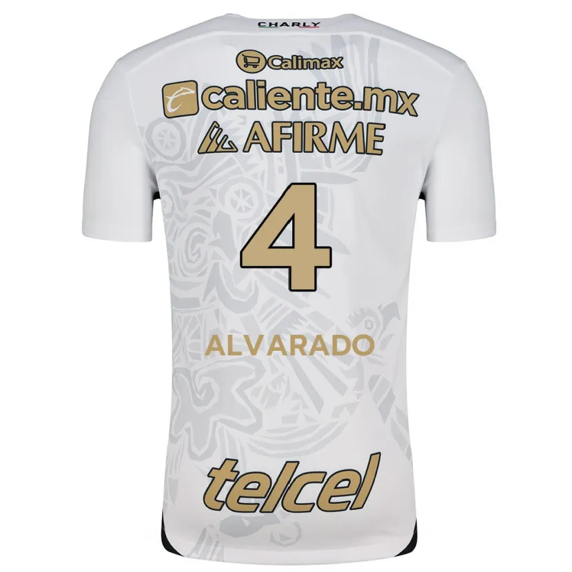 Danxen Kinder Mónica Alvarado #4 Weiß Schwarz Auswärtstrikot Trikot 2024/25 T-Shirt Österreich