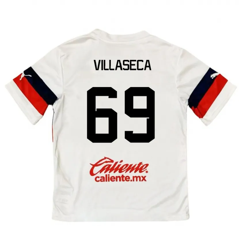 Danxen Kinder Daniel Villaseca #69 Weiß Rot Auswärtstrikot Trikot 2024/25 T-Shirt Österreich