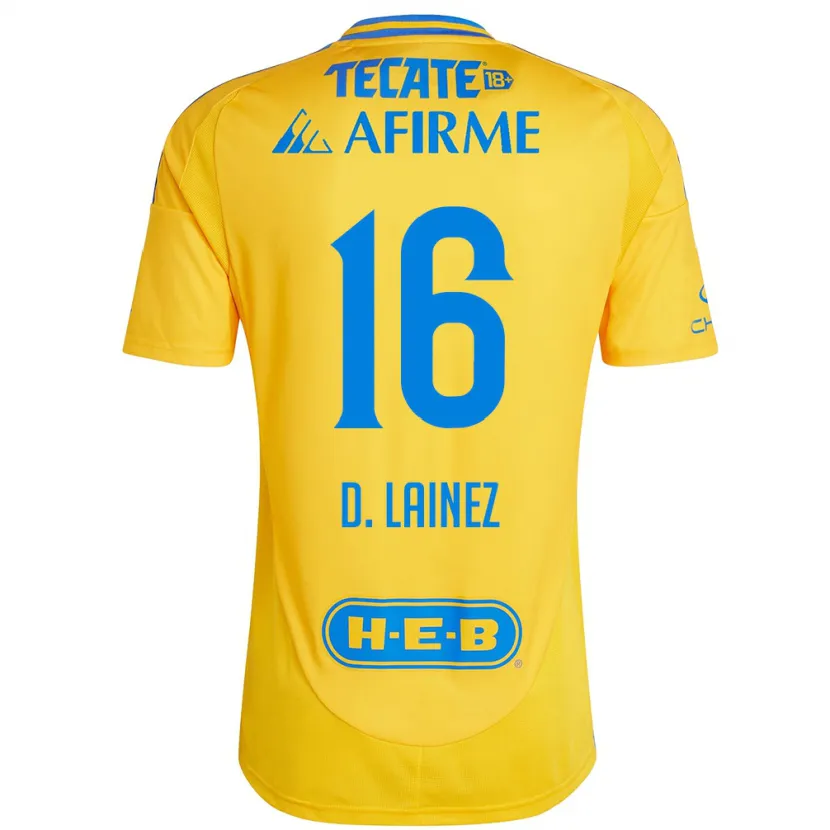 Danxen Herren Diego Lainez #16 Goldgelb Heimtrikot Trikot 2024/25 T-Shirt Österreich