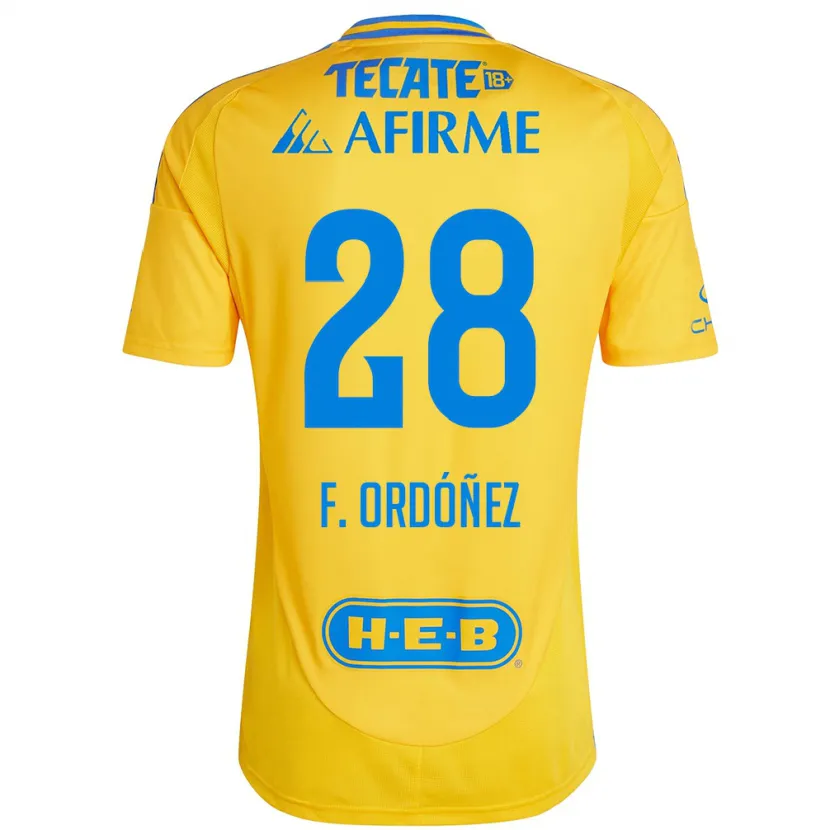 Danxen Herren Fernando Ordóñez #28 Goldgelb Heimtrikot Trikot 2024/25 T-Shirt Österreich