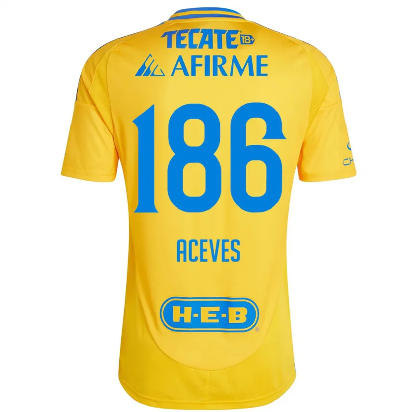 Danxen Herren Israel Aceves #186 Goldgelb Heimtrikot Trikot 2024/25 T-Shirt Österreich