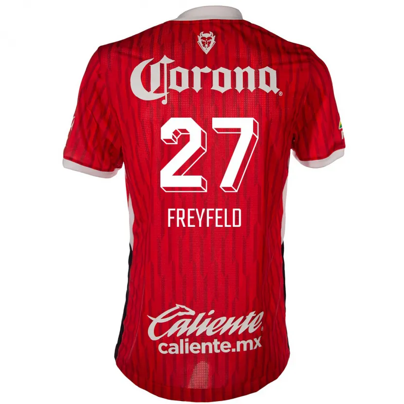 Danxen Herren Emiliano Freyfeld #27 Rot-Weiss Heimtrikot Trikot 2024/25 T-Shirt Österreich