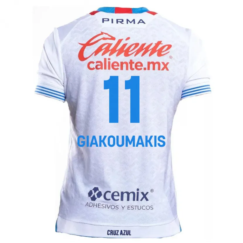 Danxen Herren Georgios Giakoumakis #11 Weiß Blau Auswärtstrikot Trikot 2024/25 T-Shirt Österreich