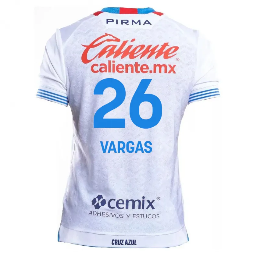 Danxen Herren Carlos Vargas #26 Weiß Blau Auswärtstrikot Trikot 2024/25 T-Shirt Österreich