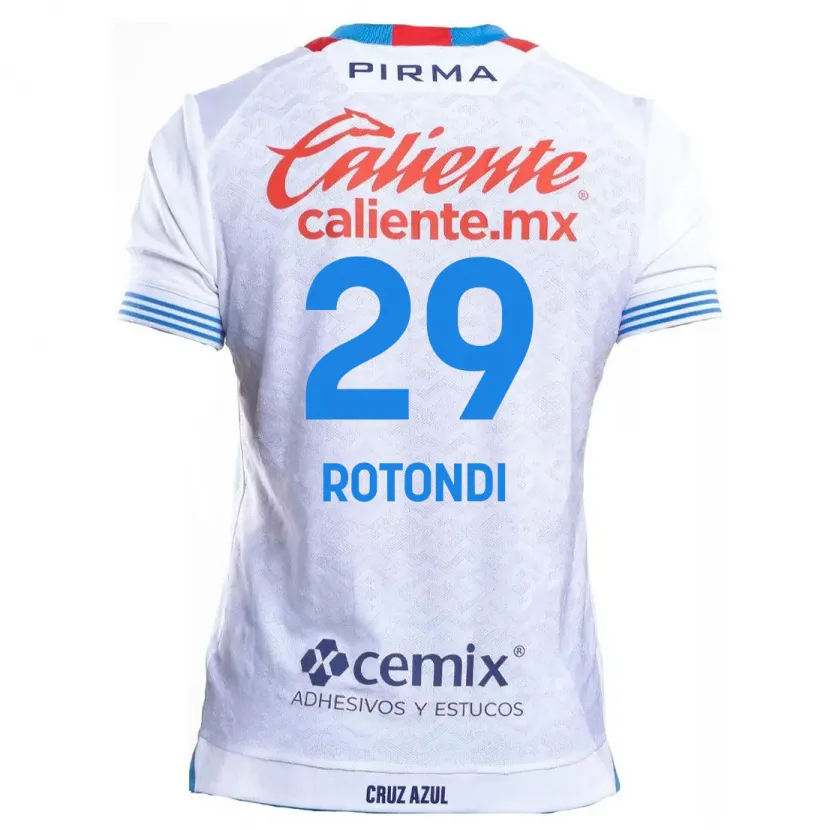 Danxen Herren Carlos Rotondi #29 Weiß Blau Auswärtstrikot Trikot 2024/25 T-Shirt Österreich