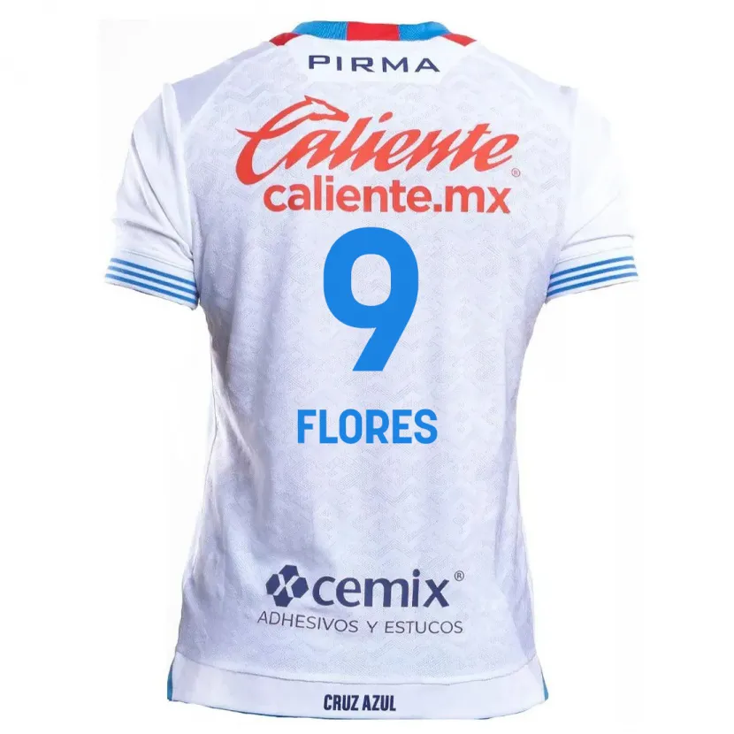 Danxen Herren Daniela Flores #9 Weiß Blau Auswärtstrikot Trikot 2024/25 T-Shirt Österreich